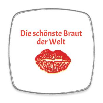 schönste Braut - Viereckiger Kühlschrankmagnet - Weiß - Vorne