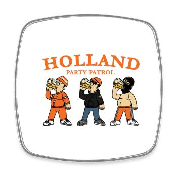 Holland Party Patrol - Square fridge magnet - white - Front