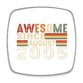 August 2005 Vintage Geburtstagsgeschenk 19 Jahre - Viereckiger Kühlschrankmagnet - Weiß - Vorne