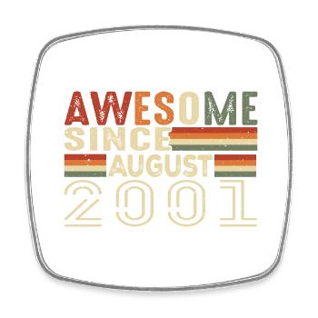 August 2001 Vintage Birthday Gift 23 Years - Square fridge magnet - white - Front