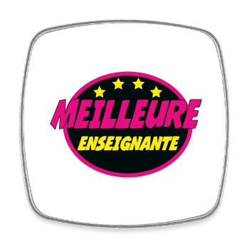 MEILLEURE ENSEIGNANTE - Magnet carré - blanc - Devant