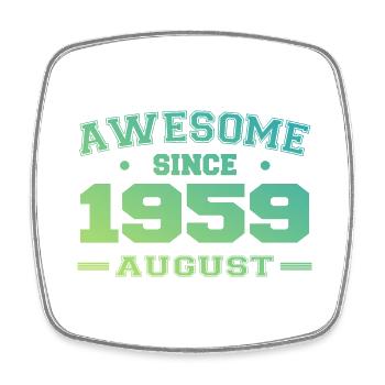 1959 August Jahr Geburt Geburtstag August 1959 - Viereckiger Kühlschrankmagnet - Weiß - Vorne
