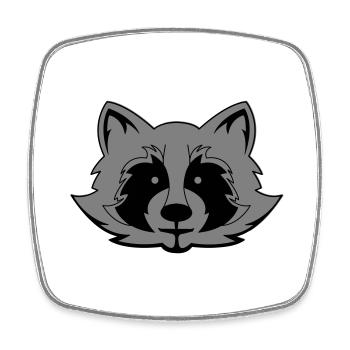 Raccoon Comic - Square fridge magnet - white - Front
