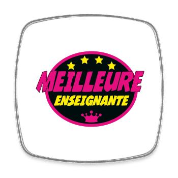 MEILLEURE ENSEIGNANTE - Magnet carré - blanc - Devant