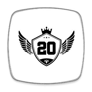 20 Couronne d’armoiries - Magnet carré - blanc - Devant