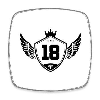 18 wappen krone - Viereckiger Kühlschrankmagnet - Weiß - Vorne