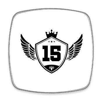 15 wappen krone - Viereckiger Kühlschrankmagnet - Weiß - Vorne
