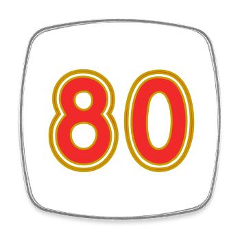 80. 80 YEARS. 80th ANNIVERSARY. 80 YEARS ANNIVERSARY. - Square fridge magnet - white - Front