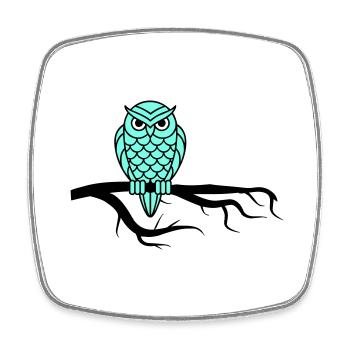Nightowl 01 - Square fridge magnet - white - Front