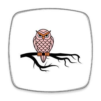 nightowl 02 - Viereckiger Kühlschrankmagnet - Weiß - Vorne