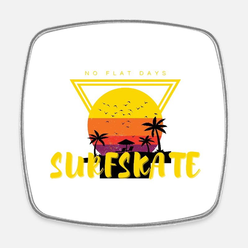 Surfskate Sunset - Square fridge magnet - white
