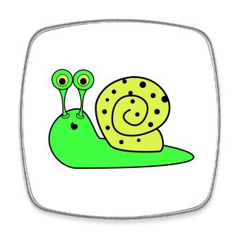 Escargot Drôle - Magnet carré - blanc - Devant