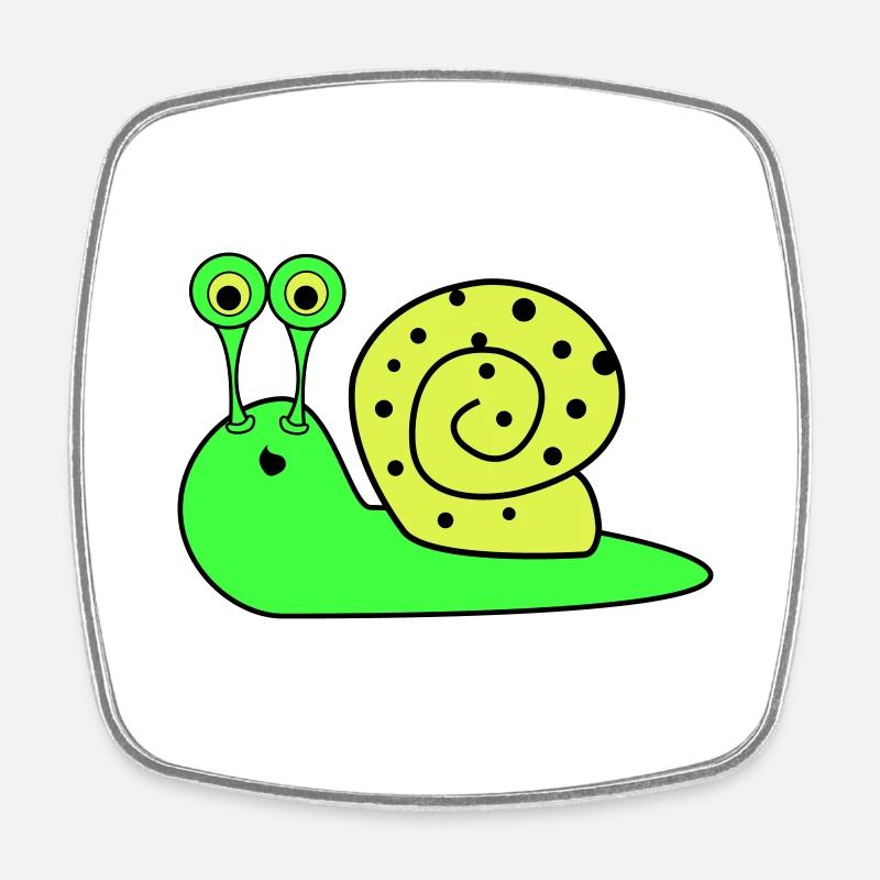 schnecke funny - Viereckiger Kühlschrankmagnet - Weiß
