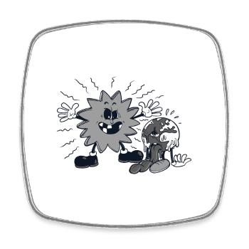 Disordered Sun, Thirsty Earth - Square fridge magnet - white - Front
