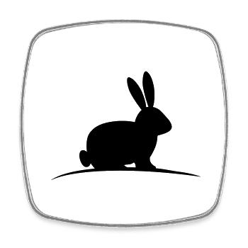 hare - Square fridge magnet - white - Front
