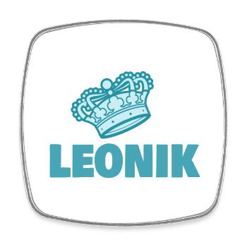 Leonik as a first name - Square fridge magnet - white - Front