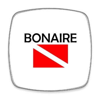 Drapeau de plongée Bonaire - Plongée sous-marine - Plongée sous-marine - Tauchen - Magnet carré - blanc - Devant