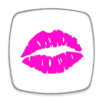 kuss lippen - Viereckiger Kühlschrankmagnet - Weiß - Vorne