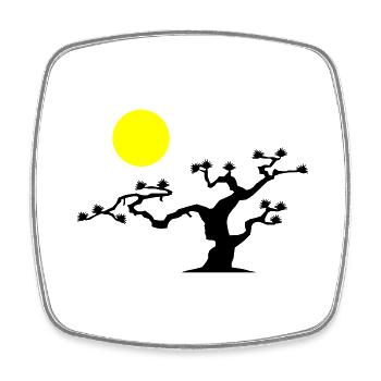 japanischer baum - Viereckiger Kühlschrankmagnet - Weiß - Vorne