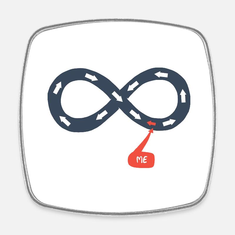Moi et l'infini, à contre-courant - Magnet carré - blanc