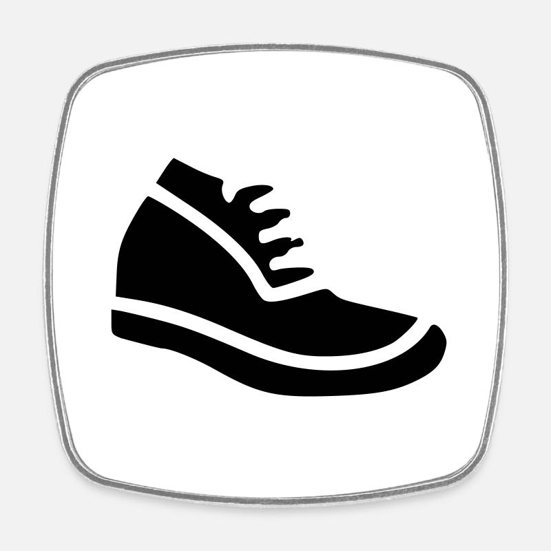 Running - Square fridge magnet - white
