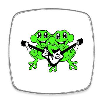 Frogs Guitar Band Cute Two Frog Friends Team - Magnet carré - blanc - Devant