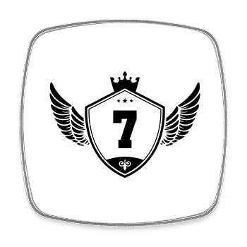 7 wappen krone - Viereckiger Kühlschrankmagnet - Weiß - Vorne