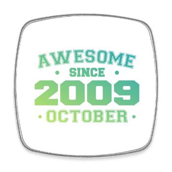 October 2009 - October 2009 Birthday Gift - Square fridge magnet - white - Front