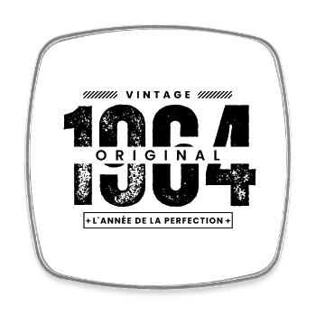 vintage 1964 / année 1964 / t-shirt 1964 - Magnet carré - blanc - Devant