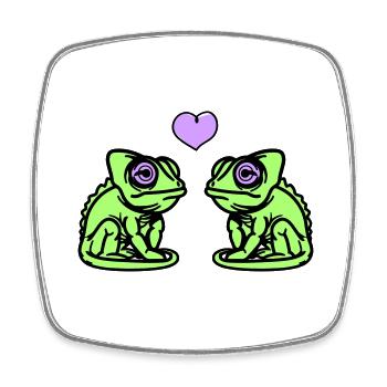 L’amour caméléon - Magnet carré - blanc - Devant