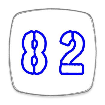 82 Number Symbol - Square fridge magnet - white - Front
