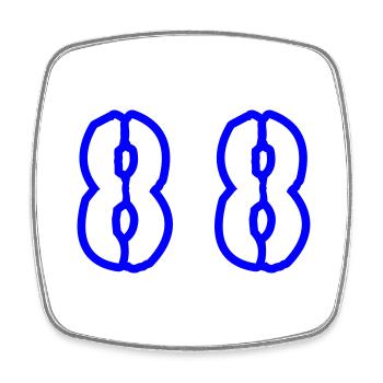 88 Number Symbol - Square fridge magnet - white - Front
