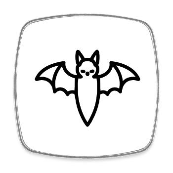 Contour de chauve-souris mystique pour Halloween - Magnet carré - blanc - Devant