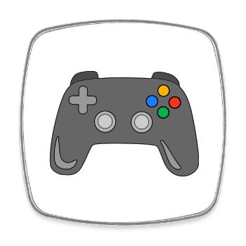 Controller - Viereckiger Kühlschrankmagnet - Weiß - Vorne