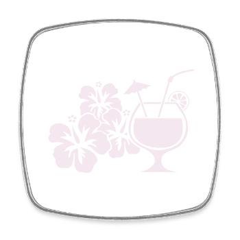 Boisson cocktail à l’hibiscus d’Hawaï - Magnet carré - blanc - Devant