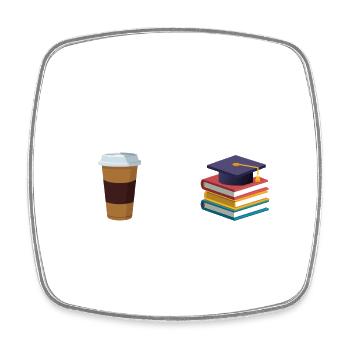 First Then Caffeinate Educate I Am Earning A Break - Square fridge magnet - white - Front