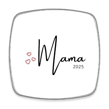 Mama 2025 - Viereckiger Kühlschrankmagnet - Weiß - Vorne