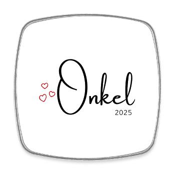 Onkel 2025 - Viereckiger Kühlschrankmagnet - Weiß - Vorne