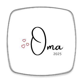 Oma 2025 - Viereckiger Kühlschrankmagnet - Weiß - Vorne