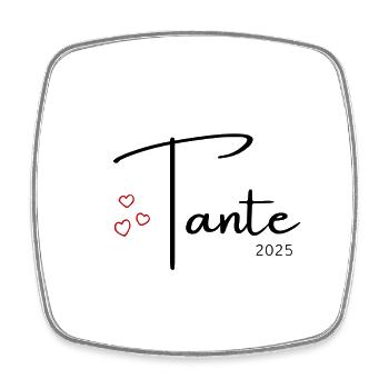 Tante 2025 - Viereckiger Kühlschrankmagnet - Weiß - Vorne