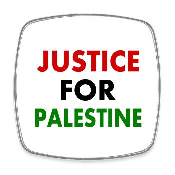 Justice for palestine - Square fridge magnet - white - Front