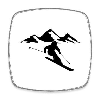 Skiing Ski motif for skiers Skiers - Square fridge magnet - white - Front