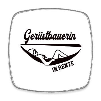 Gerüstbauerin in Rente Rentenbeginn Gerüstbau - Viereckiger Kühlschrankmagnet - Weiß - Vorne