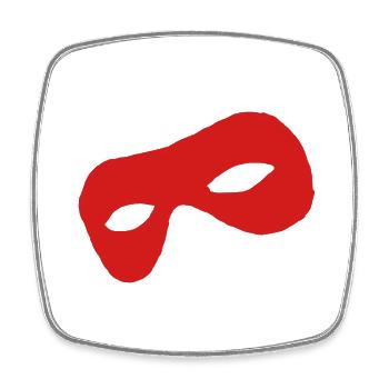 Masque rouge : Focus sur le mysticisme - Magnet carré - blanc - Devant