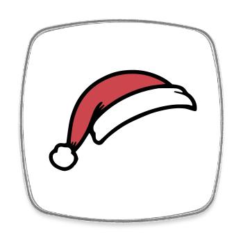 Weihnachtsmütze - Viereckiger Kühlschrankmagnet - Weiß - Vorne