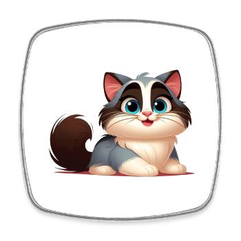Ragdoll 2 - Viereckiger Kühlschrankmagnet - Weiß - Vorne