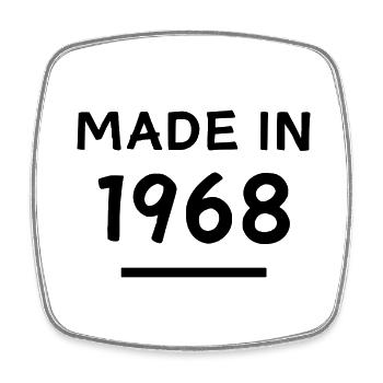 Fabriqué en 1968 - Année de naissance / Anniversaire - Magnet carré - blanc - Devant