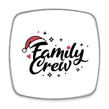 Équipage familial Noël - Magnet carré - blanc - Devant