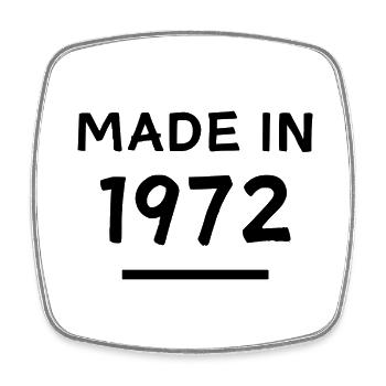 Fabriqué en 1972 - Année de naissance / Anniversaire - Magnet carré - blanc - Devant