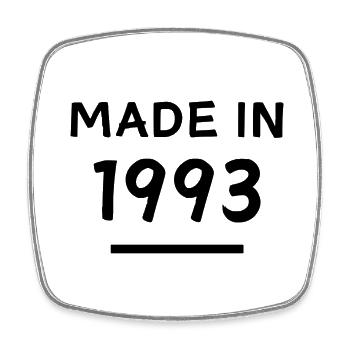 Fabriqué en 1993 - Année de naissance / Anniversaire - Magnet carré - blanc - Devant